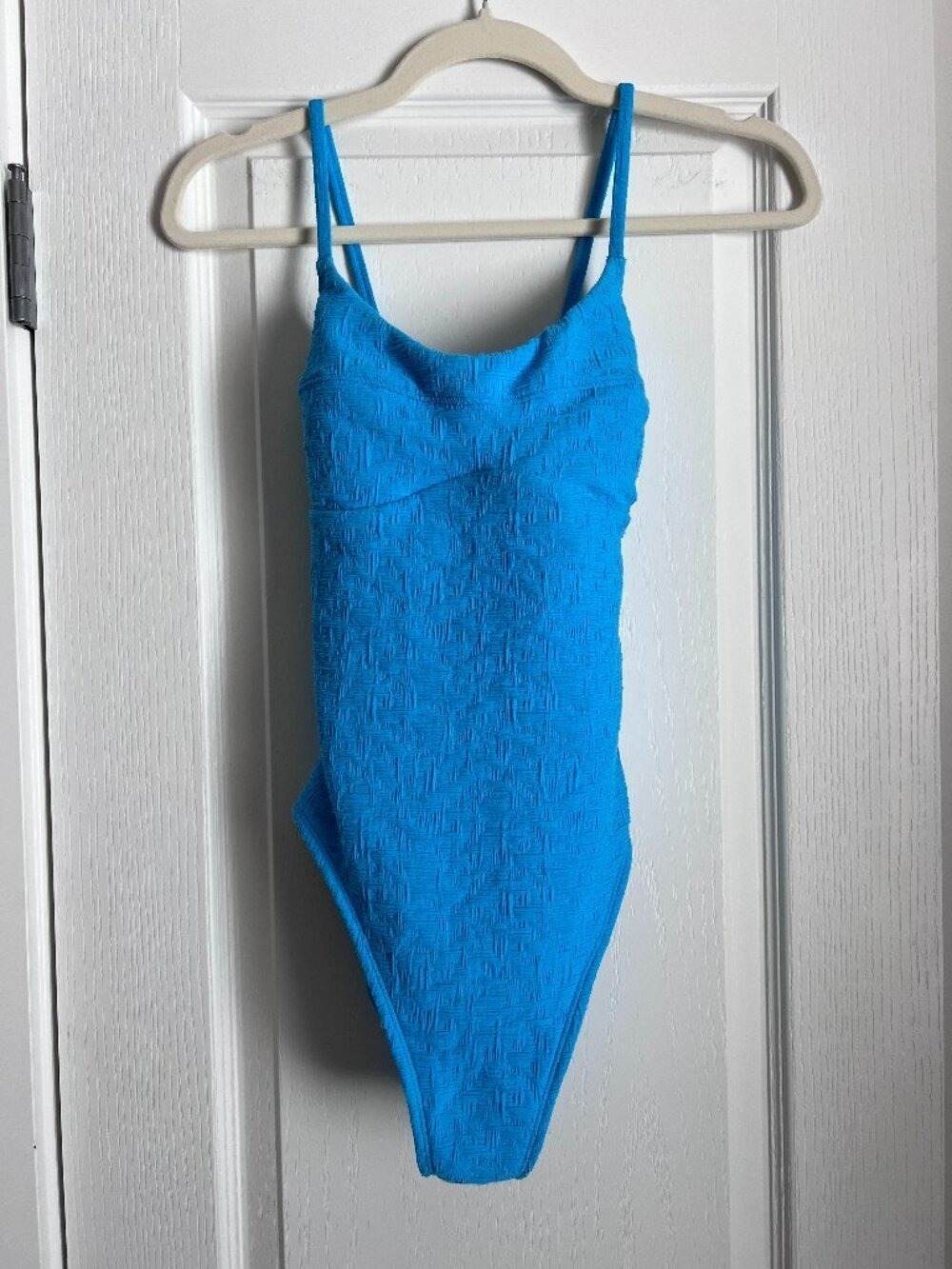 Shade & Shore Textured Blue One Piece Swimsuit - Size S